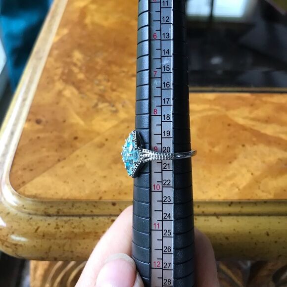 Natural Blue Apatite Sterling Silver Ring Size 9 - Picture 6 of 9